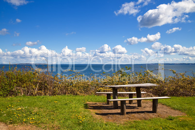 bench on the coastline