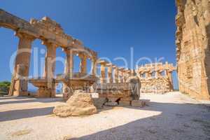 Greek temple in the archaeological park of Selinunte in Sicily.