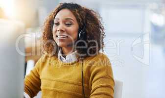 Customers care if you care not how much is known. Shot of a female agent working in a call centre.