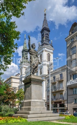 Statue of Sandor Petofi in Budapest, Hungary