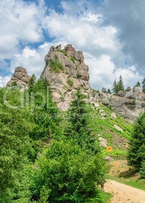 The rock complex of Tustan in Ukraine
