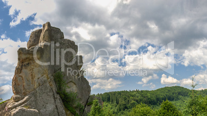 The rock complex of Tustan in Ukraine