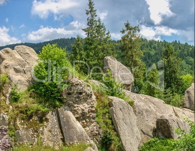 The rock complex of Tustan in Ukraine