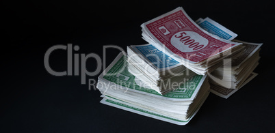 Stack of fake banknotes.