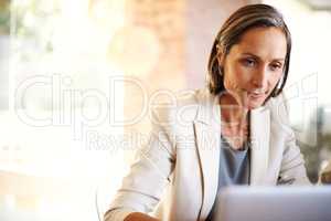 Working hard to earn her independence. Shot of a mature businesswoman working at a desk.