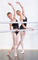 Ballet dreams. Young girls in ballet class.