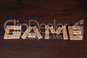 Game - The word is laid out from domino stones