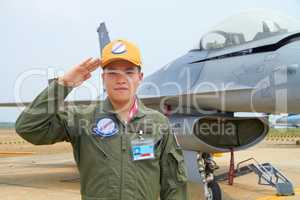 Ready for the danger zone. A shot of a confident asian fighter pilot.