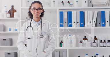 Ive made many vital new discoveries. Portrait of a young doctor standing in a lab.