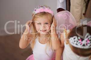 Having fun in imagination land. Cropped shot of little girls wearing fairy princess costumes.