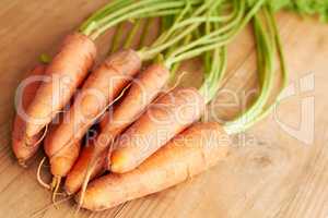 Just carrots. Carrots on a countertop.