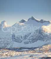 Snowcapped peaks. A beautiful view of snow-capped mountains.