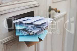 Jam-packed with the post. Cropped shot of letters in a letter box.