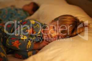 Twinkle twinkle, little star. Shot of a young boy sleeping in bed.