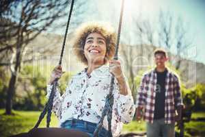 This date is everything and more. Shot of a young couple spending quality time together at the park.