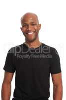 Let your message fly high over this friendly face. Studio portrait of a handsome african american man isolated on white.