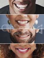 Theres so much to smile about. Composite image of an assortment of people smiling.