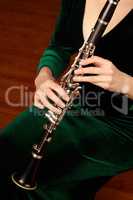 Woodwind wonder. A cropped image of a woman playing a clarinet.