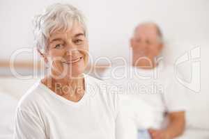 Soul mates.... Shot of a senior couple in their bedroom early in the morning.