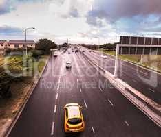 Easy going from here on. Shot of a traffic on the motorway.