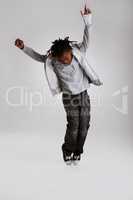 Mr. Hip Hop. A young boy hip-hop dancing in the studio.