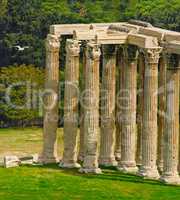 History left standing. Shot of crumbling columns of the classical world.