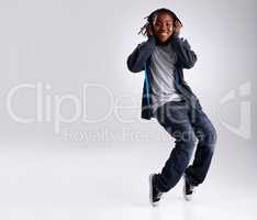 Mr. Hip Hop. A young boy hip-hop dancing in the studio.