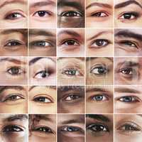 The eyes see all. Composite image of an assortment of peoples eyes.