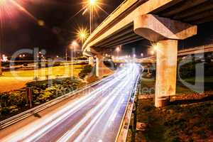 The speed of light. Shot of a traffic on the motorway.