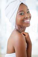 Feeling fresher than fresh. Shot of a beautiful young woman during her daily beauty routine.