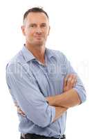 Mature masculinity. Studio portrait of a handsome mature man isolated on white.