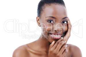A smile that melts a thousand hearts. Shot of an attractive african american model isolated on white.
