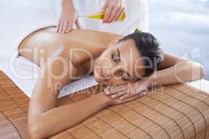 Enjoying a day at the spa. A young woman relaxing in a beauty spa.