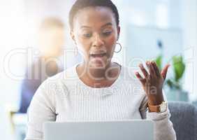 My day is packed with virtual meetings. Shot of a businesswoman talking while using her laptop.