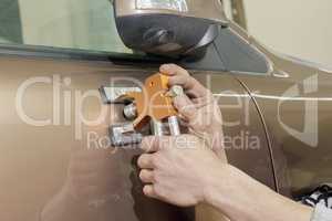 Professional paintless car dent repair tools