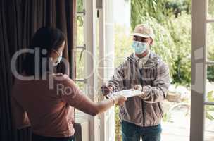 You are only relevant if customers love you. Shot of a young man delivering a package to a customer at home.