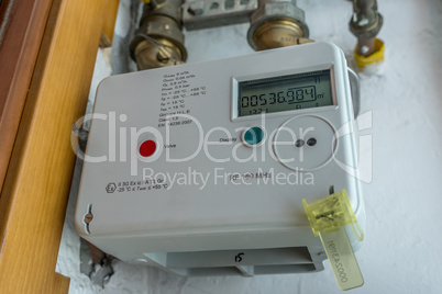 Electronic gas consumption meter.