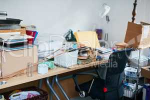 This room needs a clean. Shot of a messy room needing cleaning.