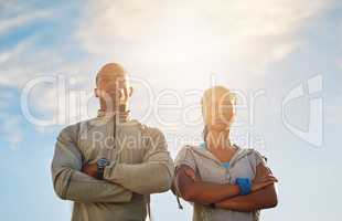 The best project youll ever work on is you. Shot of a young sporty couple out for a workout.