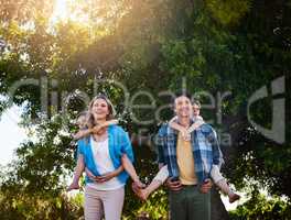 Family, the greatest love of life. Shot of a happy family spending time together outdoors.