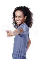 Her positivity is infectious. Studio portrait of a smiling young woman isolated on white.