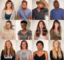 Different strokes for different folks. Composite shot of young people posing in a photo booth.