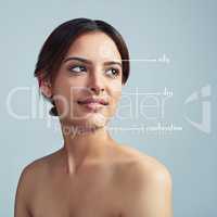 Need something to balance your skins moisture. Studio shot of a young woman against a grey background.