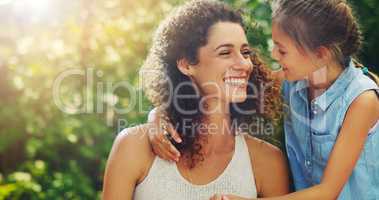 Motherhood, the most beautiful chapter of life. Shot of an affectionate little girl spending quality time with her mother outdoors.