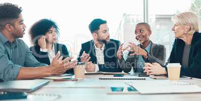 I have a different approach to the problem. Shot of a diverse group of businesspeople sitting in the office together and having a meeting.