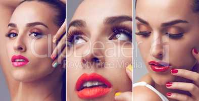 Beauty defined by color. Studio shot of an attractive young woman wearing colorful makeup.