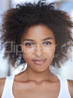 Her beauty comes naturally. Closeup portrait of a naturally beautiful ethnic woman.
