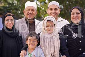 Family day out. A muslim family enjoying a day outside.