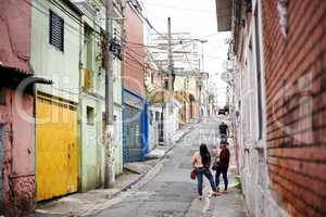 Welcome to the ghetto. A street in a poor town.