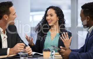 Its THAT simple. Cropped shot of a group of white collar workers meeting in the boardroom.